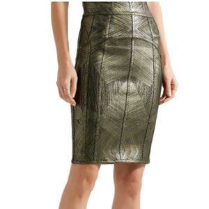 HERVÉ LÉGER Cadi Metallic Bandage Pencil Skirt XXS NWT